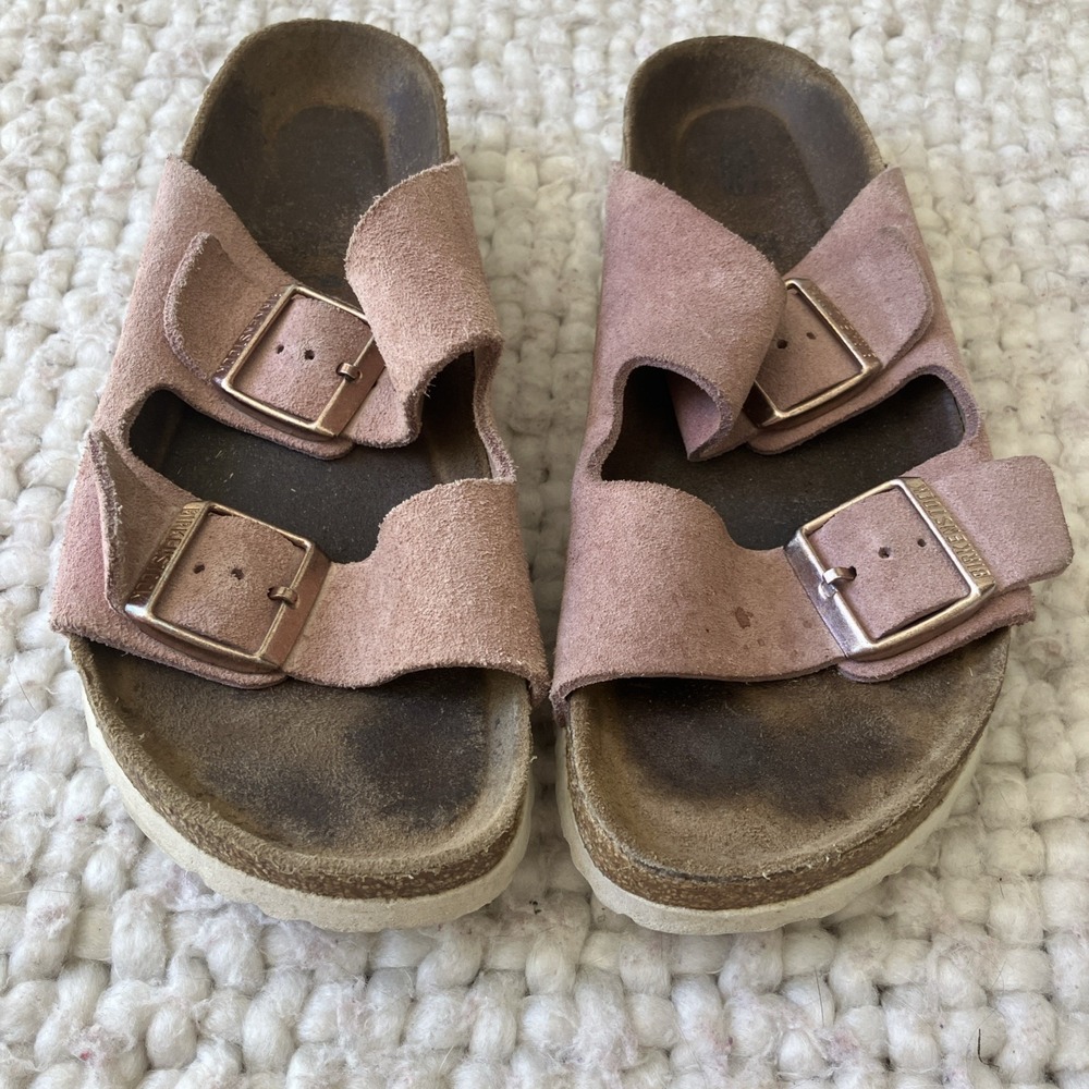 Birkenstock Arizona Soft Foot Leather Slide Women Size 8 N 39 Germany Made Shoes